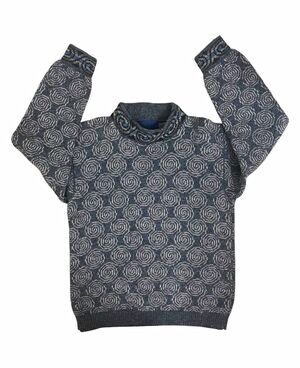 Vintage Heather Knits Scotland Pure Wool Celtic Fair Isle Swirl Sweater S M